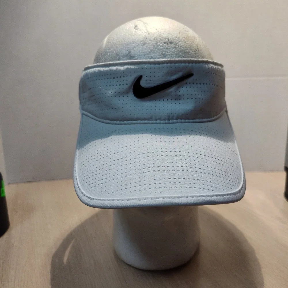 Nike Golf Visor Unisex One Size White Excellent Perforated Adjustable‎ Strap